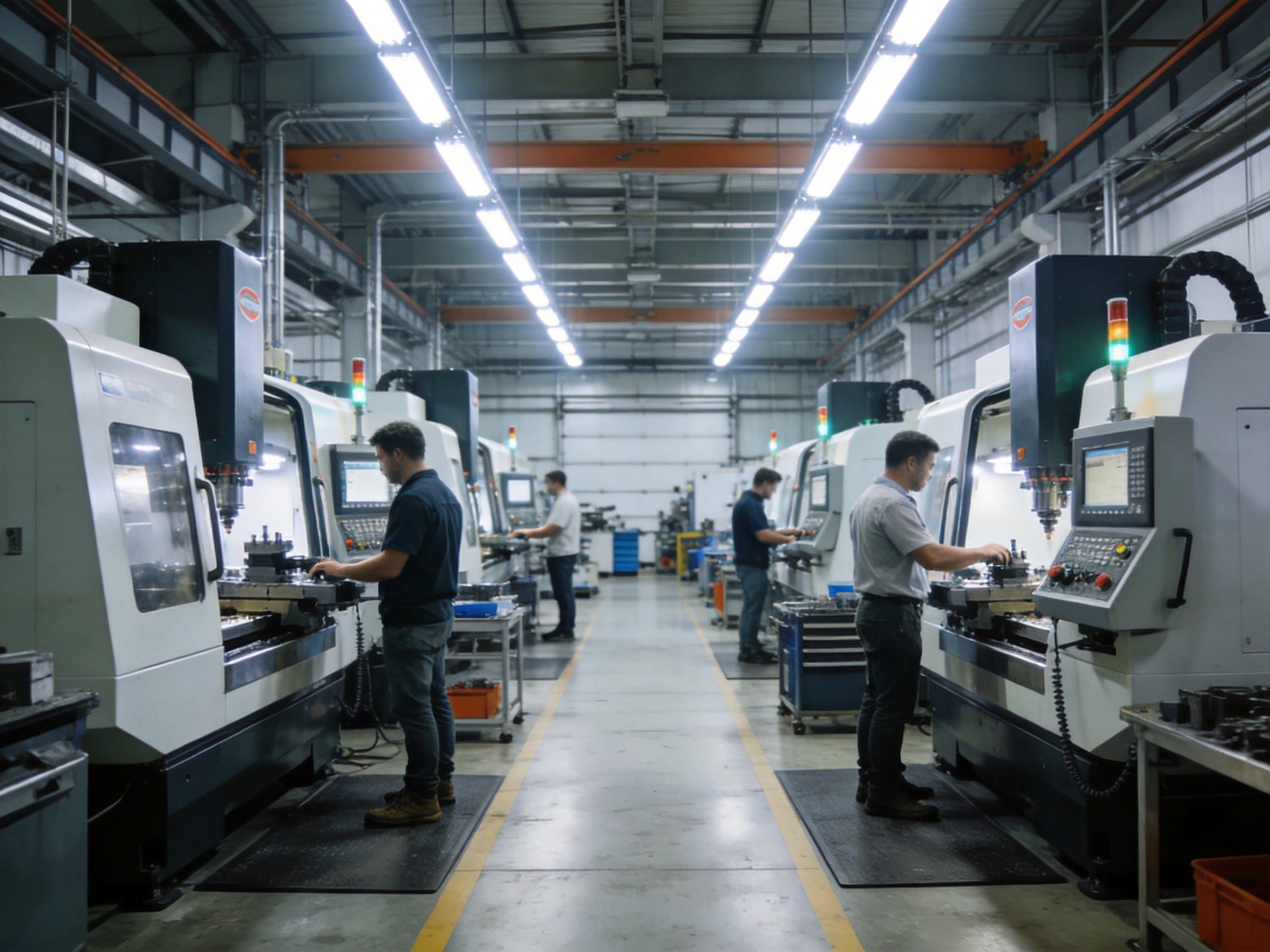 AI-powered industrial factory lighting with smart sensors