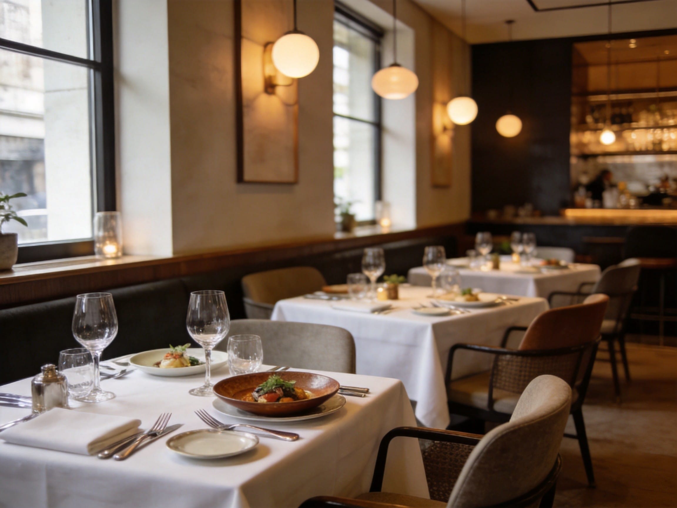 AI restaurant ambient lighting for fine dining