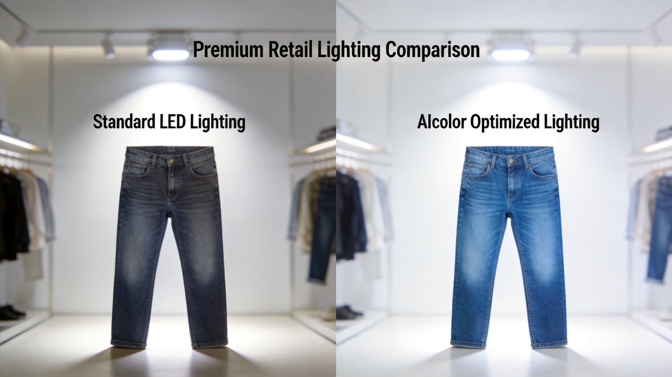 Color rendering comparison in retail