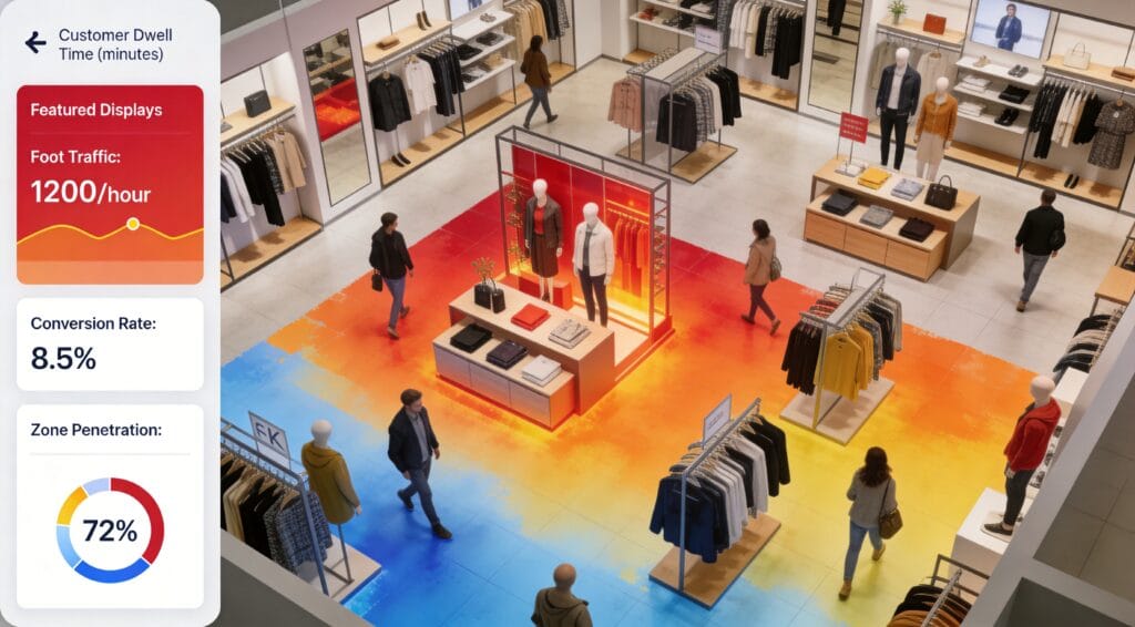 Retail heat map analytics dashboard visualization