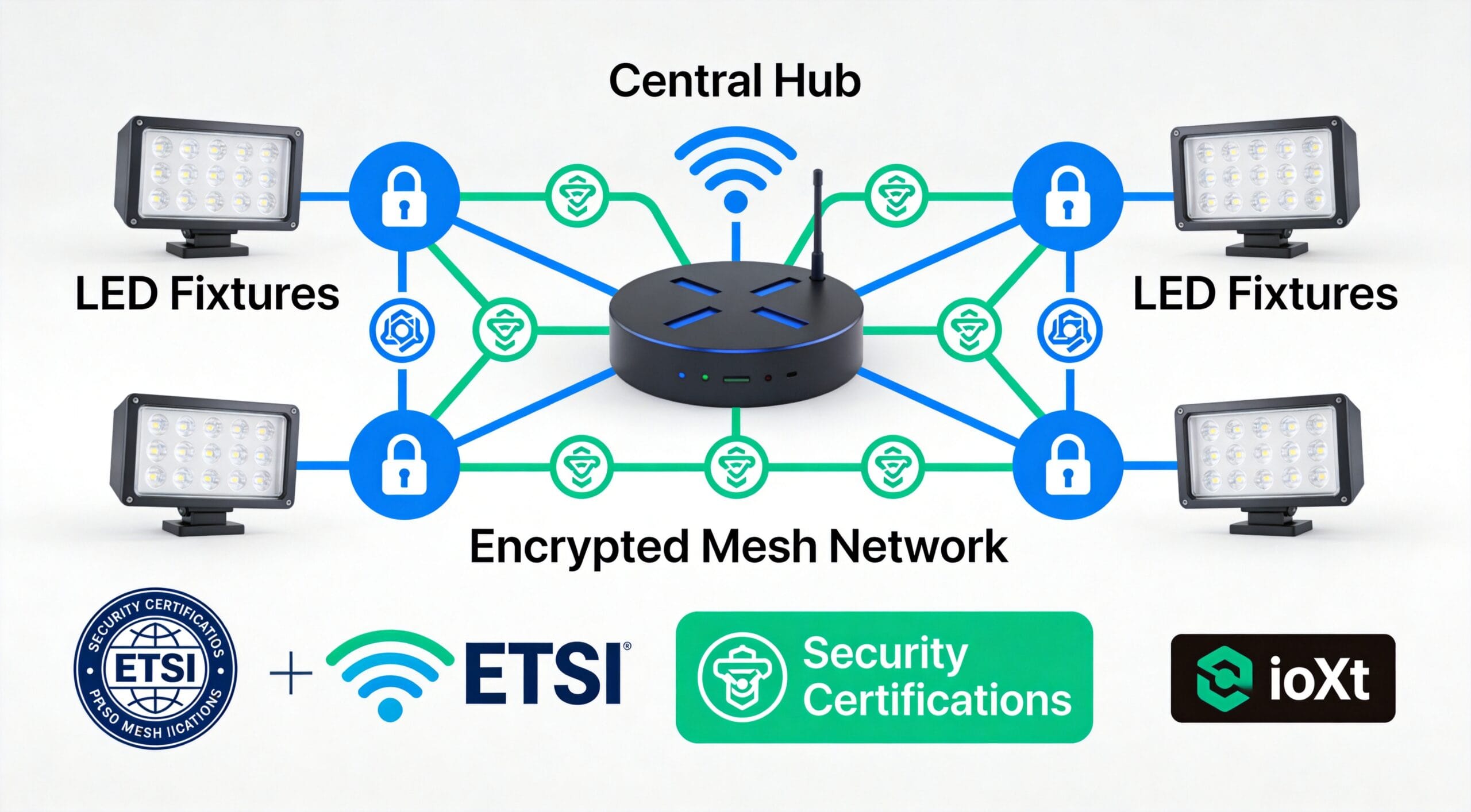 ETSI EN 303 645 compliance diagram for IoT lighting systems