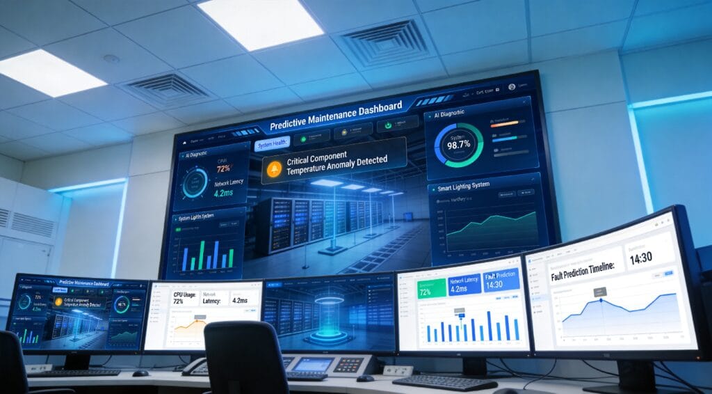 AI-powered predictive maintenance dashboard for commercial smart lighting systems