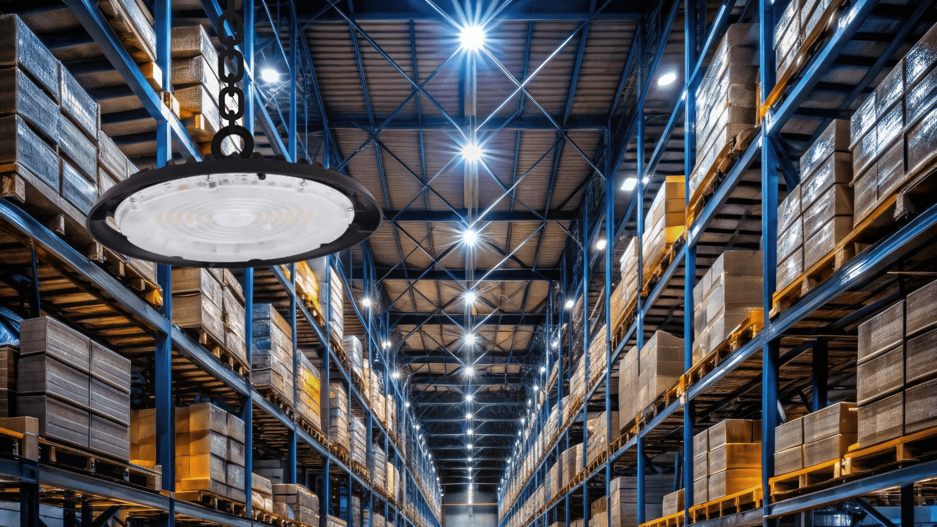 High-bay LED warehouse lighting system