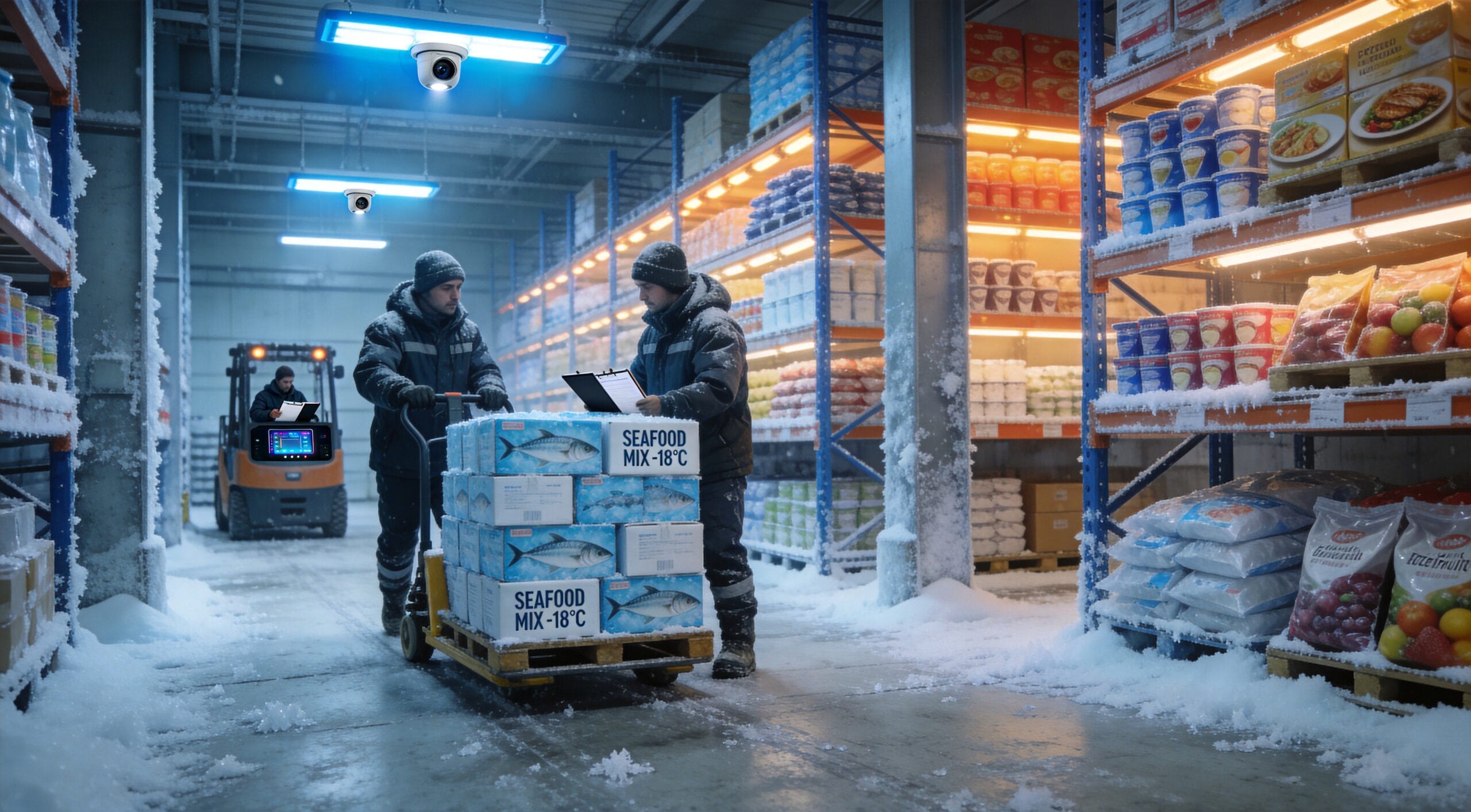 Refrigerated warehouse with smart LED lighting