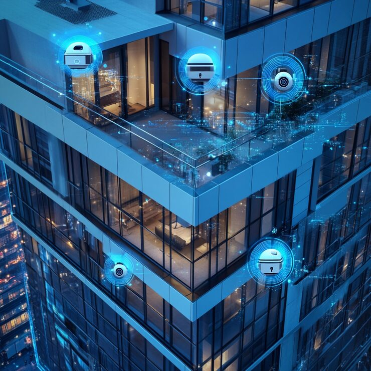 Smart building IoT network showing security vulnerabilities