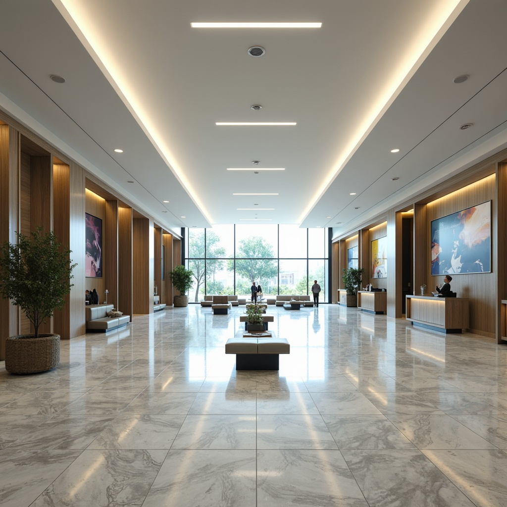 Financial institution service area with ambient lighting