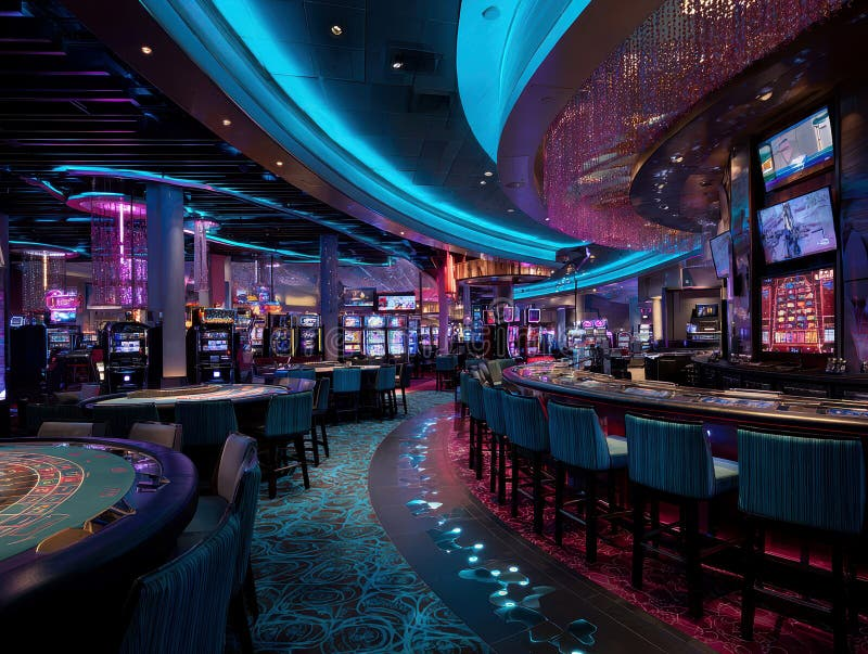 Casino interior showcasing luxury lighting design