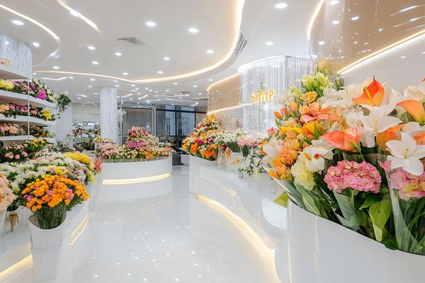 Modern florist shop ceiling lighting design with integrated LED panels