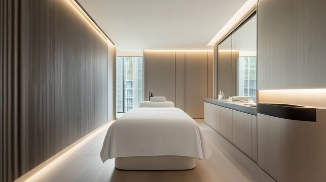 Modern med spa warm interior lighting